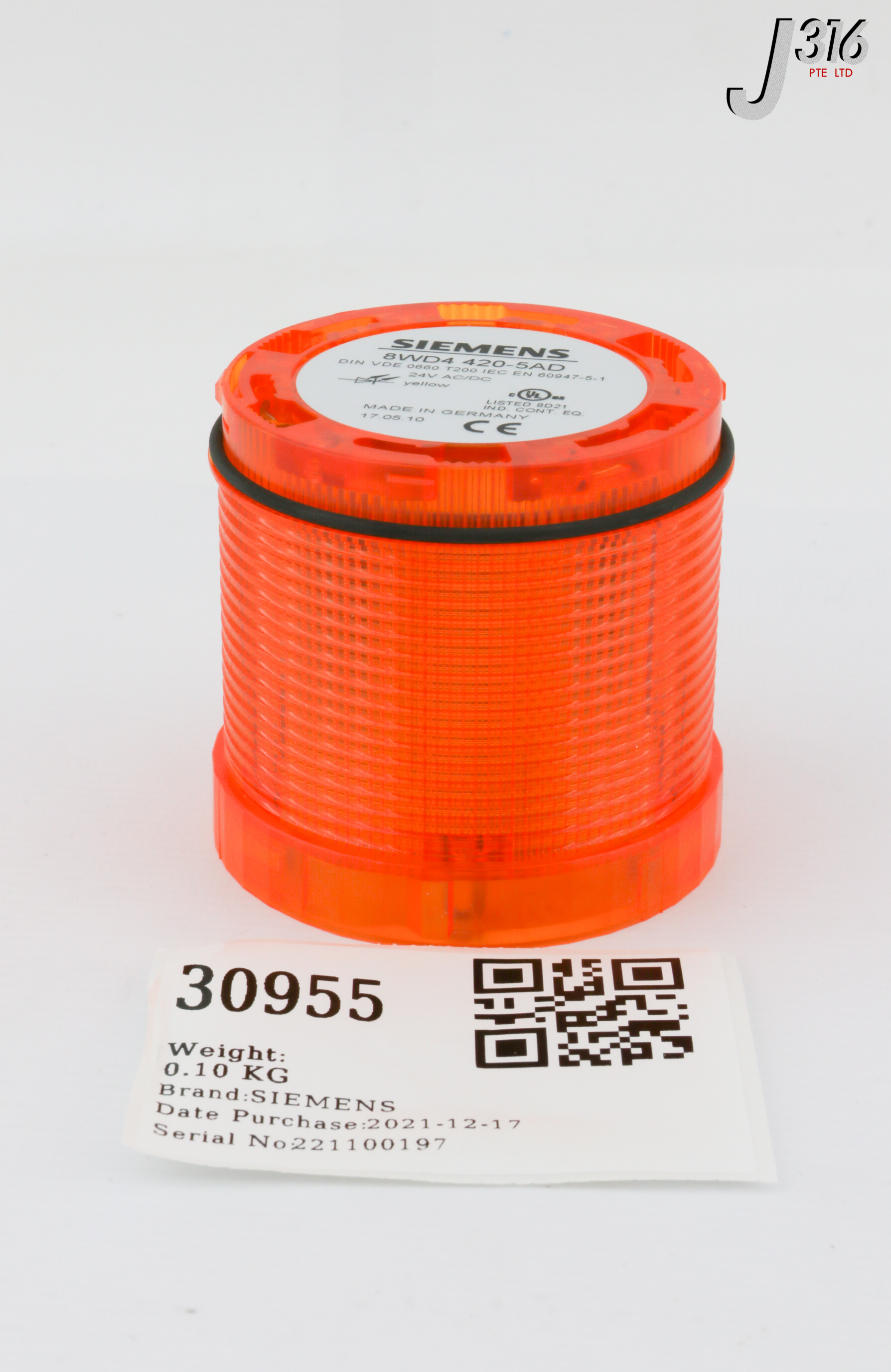サンプル 30955 SIEMENS LED, 24V AC/DC,YELLOW (NEW) 8WD4 420-5AD | eBay